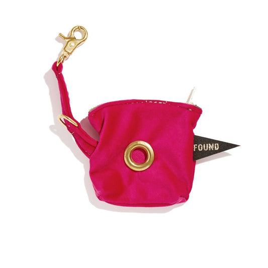 Washable Velvet Dog Poop Bag Holder Pink